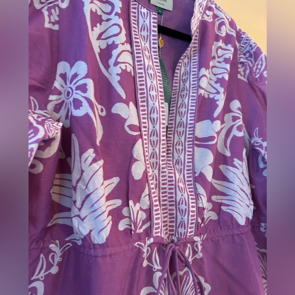 FARM Rio Purple and White Mini Dress - Picture 6 of 13